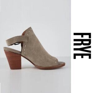 Frye & Co | Donna Suede Ash Slingback Block Heel Sandal | Size 9